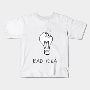 Bad Idea - Digital Drawing - B&W Kids T-Shirt